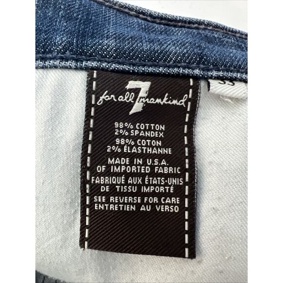 7 For All Mankind Jeans size 33 Blue Austyn Regular Fit Straight Leg Stretch - Picture 8 of 12